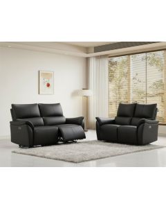 Oregon 3+2 sohvakalusto sähkömekanismeilla, musta nahka