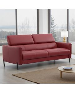 Pisa punainen nahkasohva 3-ist