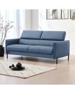 Pisa sininen nahkasohva 3-ist