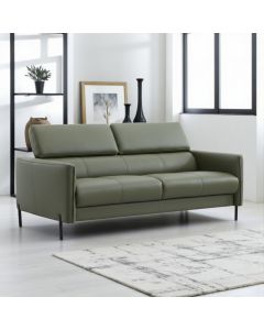 Pisa vihreä nahkasohva 3-ist