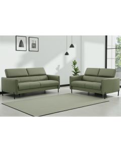 Pisa vihreä sohvakalusto 3+2 nahkaa