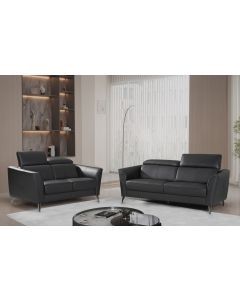 Plaza sohvakalusto 3+2 nahka, musta