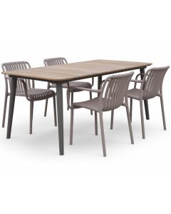 Reims terassipöytä + 4 Brandon tuolia, eri värejä