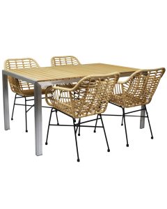 San marino pöytä + 4 Amanda polyrottinkituolia