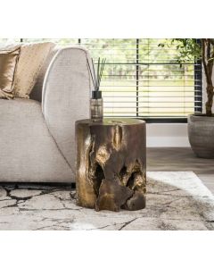 Amsterdam sivupöytä, harmaa/kulta