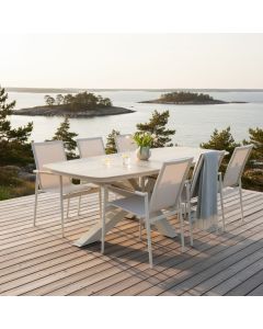 Stone terassipöytä ja 6 Marina tuolia