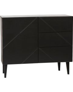 Hiipakka Vilja lipasto ovi+3laat. 100cm, musta