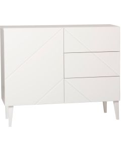 Hiipakka Vilja lipasto ovi + 3laat. 100cm, valkoinen