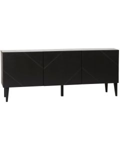 Hiipakka Vilja tv-taso 150cm ovilla, musta