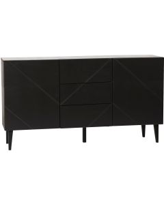 Hiipakka Vilja senkki 150cm laatikoilla ja ovilla, musta