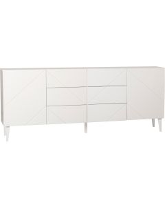 Hiipakka Vilja senkki 200cm ovilla ja laatikoilla, valkoinen