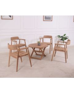 Samosir pöytä + 4 Timor tuolia, tiikkiä