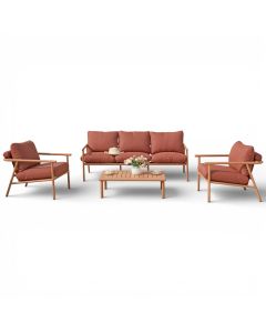 Vanamo terassin sohvasetti 3+1+1 terra