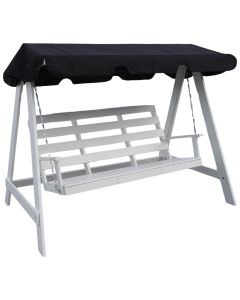 Venta puinen puutarhakeinu valkoinen