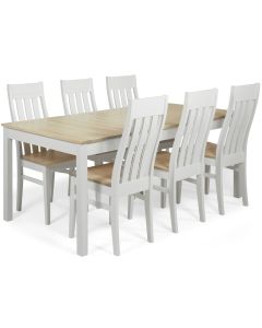 Vilja-Kanerva ruokaryhmä kuudelle, koivu-valkoinen