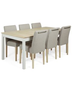 Vilja-Tähkä ruokaryhmä jatkopöydällä, koivu-valkoinen