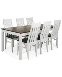 Vilja-Kanerva ruokaryhmä kuudelle, pähkinä-valkoinen