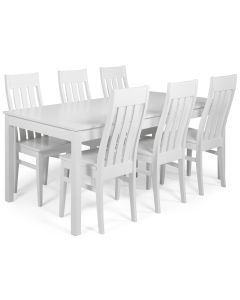 Vilja-Kanerva ruokaryhmä kuudelle, valkoinen