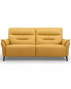 Bianca nahkasohva sähkömekanismeilla, keltainen nahka
