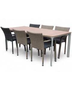 West terassipöytä kitti + 6 Apollo tuolia ulos