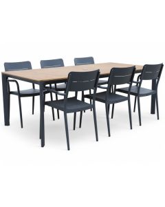 West terassipöytä harmaa + 6 Togo tuolia