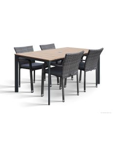 West terassipöytä + 4 Apollo tuolia, eri värejä