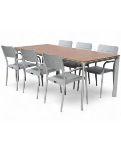 West terassipöytä kitti + 6 Togo tuolia