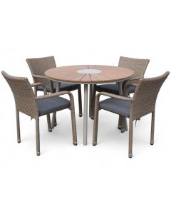 Winnie pyöreä terassipöytä + Apollo tuolit ulos