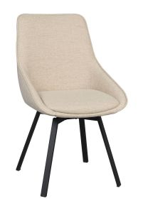 Rowico Alison tuoli vaalea beige, mustat metallijalat