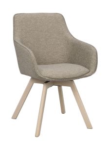 Rowico Alison nojatuoli tumma beige, valkopestyt tammijalat