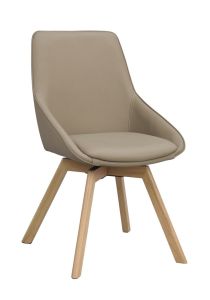 Rowico Alison ruokapöydän tuoli, beige nahka / tammi