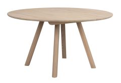 Rowico Clapperton ruokapöytä pyöreä 140cm, valkopesty tammi