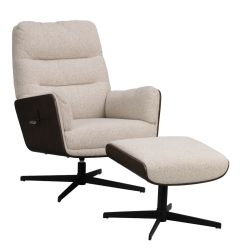 Rowico Broderick nojatuoli ja rahi, beige/ruskea