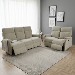 Liverpool 3+2 sohvakalusto beige sähkömekanismit
