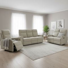 Liverpool 3+2+1 sohvakalusto beige sähkömekanismit