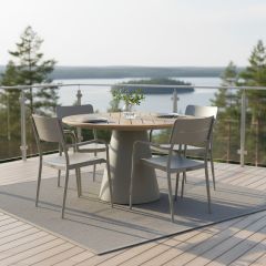 Hugo pyöreä terassipöytä + 4 Togo tuolia