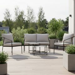 Hygge terassisetti sohva + nojatuolit + pöydät