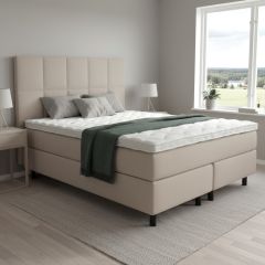 Komia 160x200 cm jenkkisänky + sängynpääty, taupe