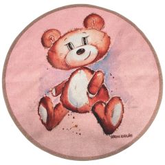 Nalle Karhu pinkki -matto, pyöreä 120 cm