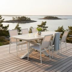 Stone terassipöytä ja 6 Marina tuolia