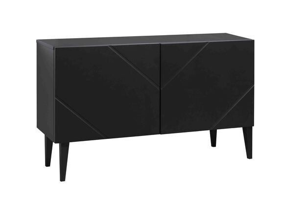 Hiipakka Vilja tv-taso 100cm ovilla, valkoinen ja musta