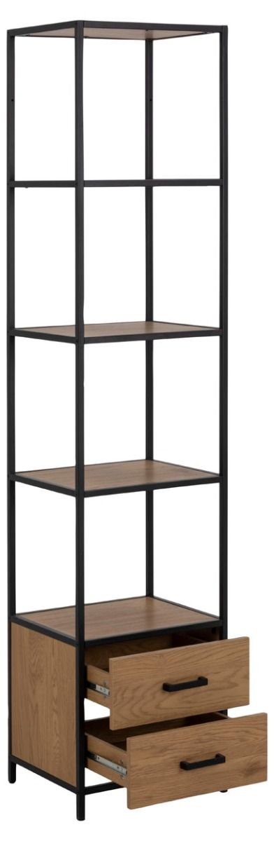 Seaford avohylly laatikoilla tammi-musta 42x35x185 cm