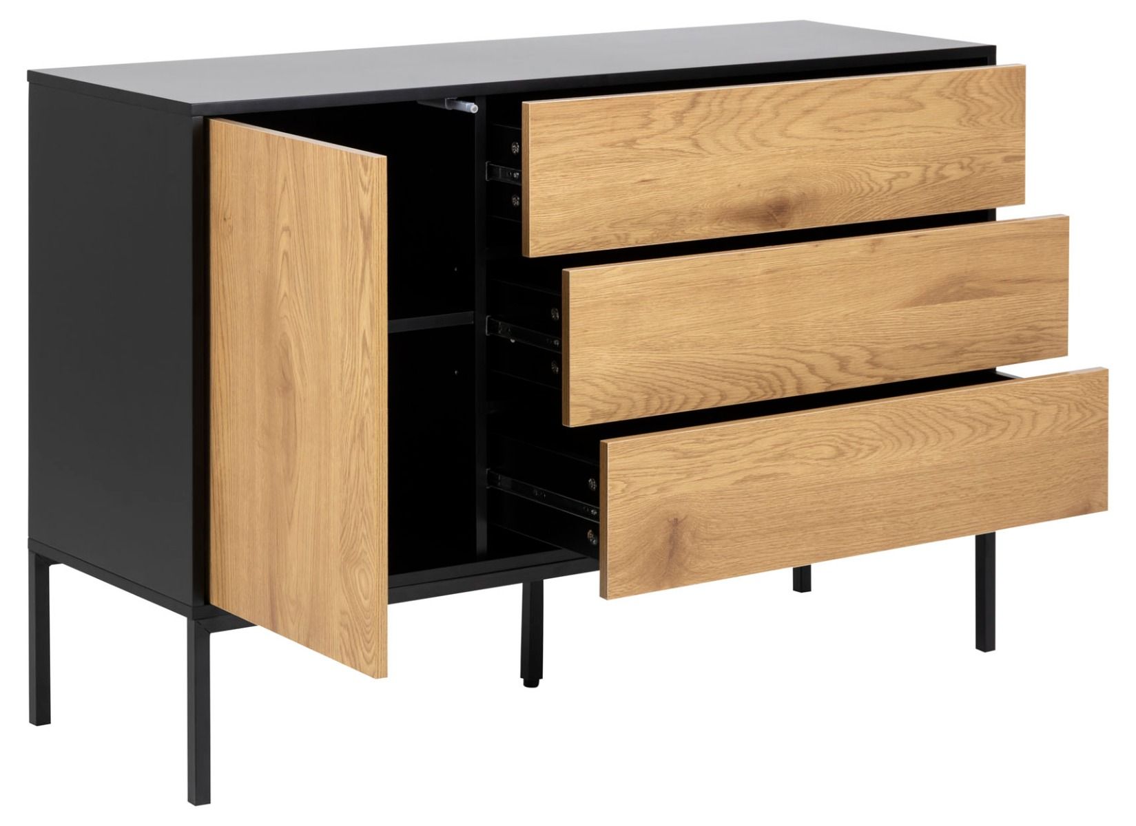 Seaford senkki 2 tammi-musta 120x40x82cm
