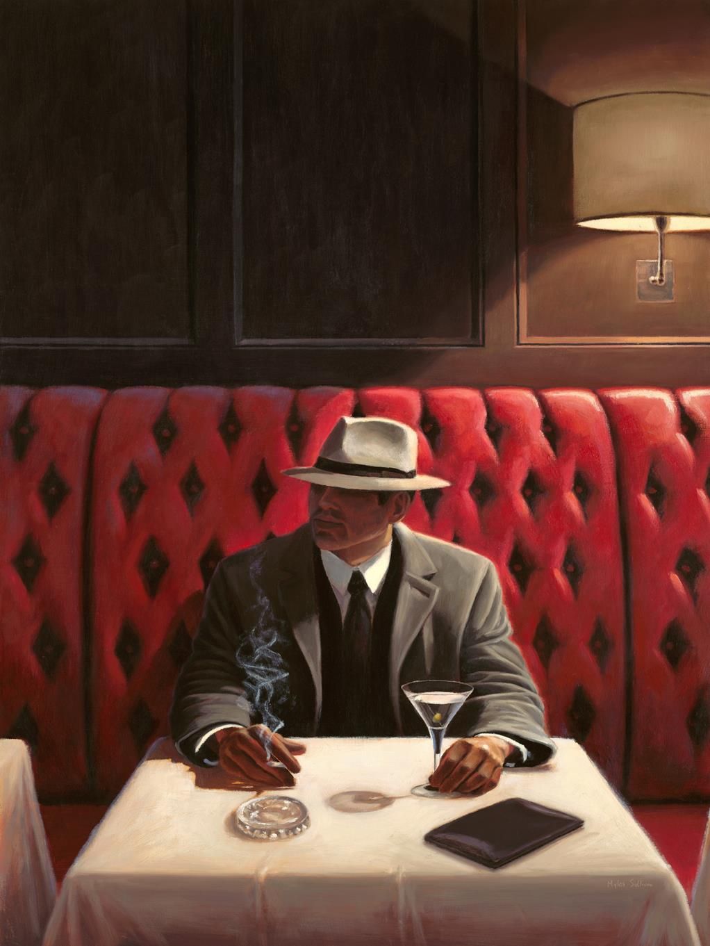 Canvastaulu 60x80, Cigar bar