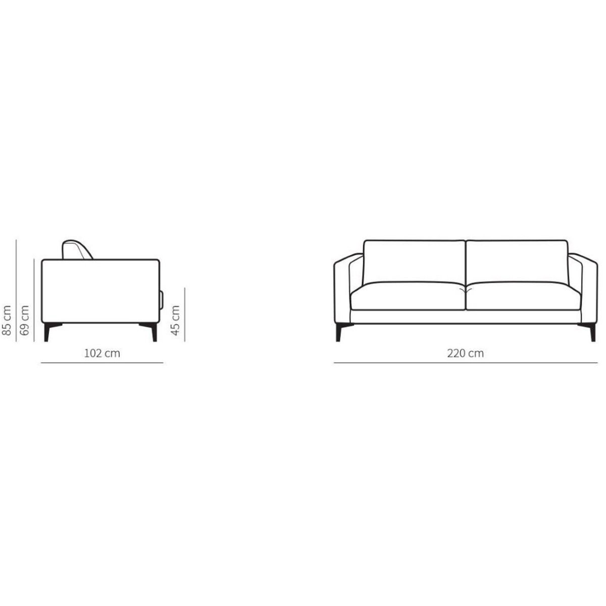 Neiser Ocean 3-istuttava sohva, harmaa