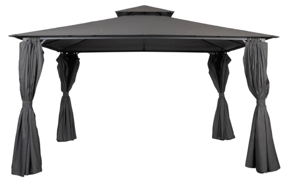 3x4m puutarhapaviljonki, harmaa