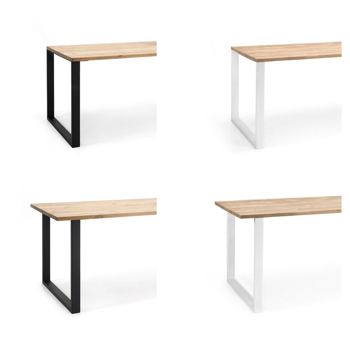 Edna ruokapöytä 140 x 90 cm ruskea, mustat metallijalat