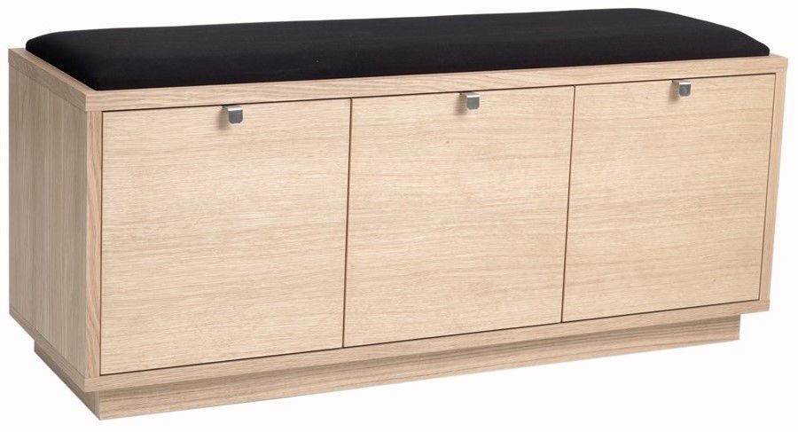 Rowico Confetti eteispenkki kolmella laatikolla, valkopesty tammi/musta