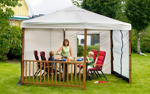 Hov paviljongin varakatto, eri värejä ja kokoja