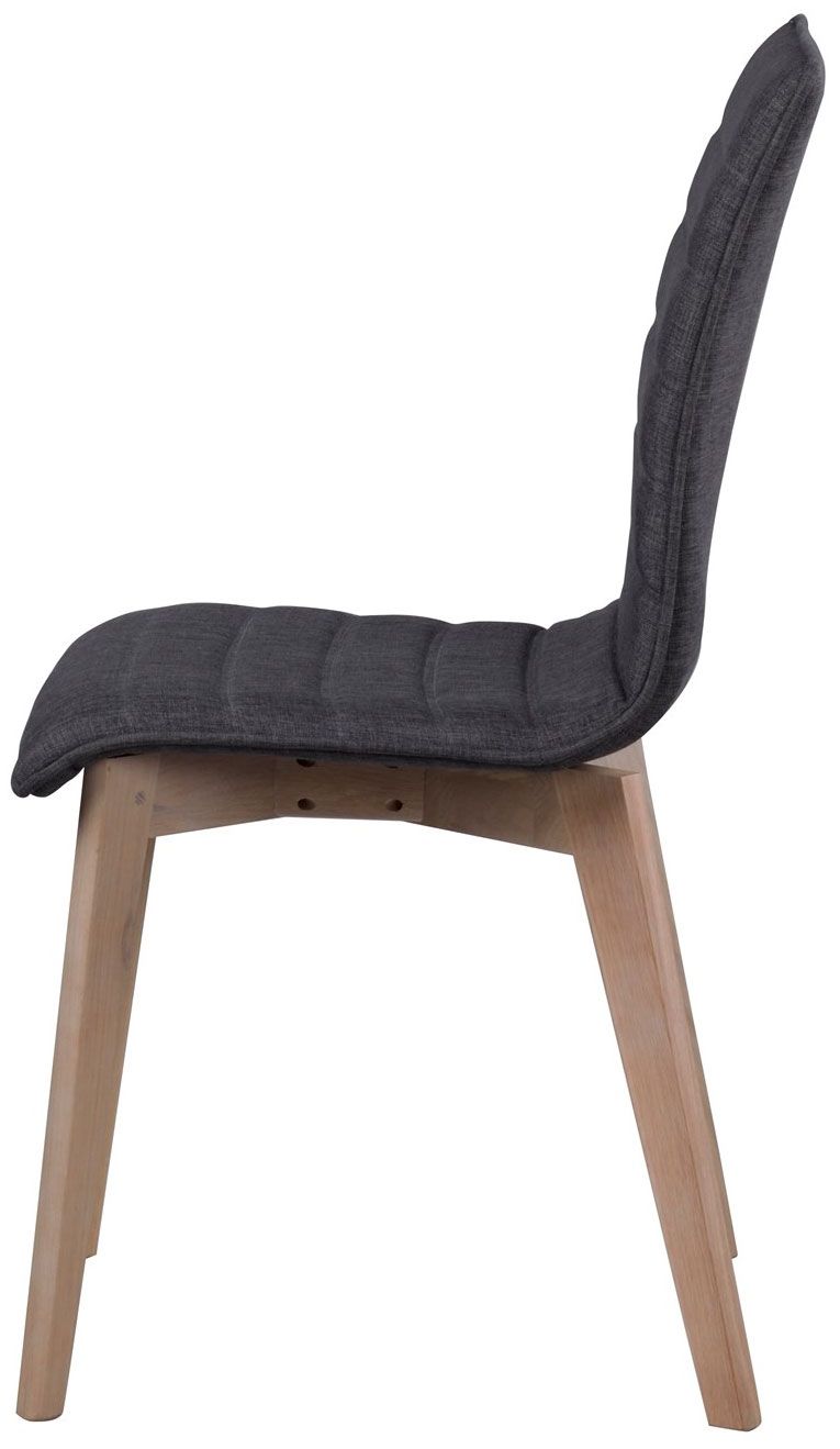 Rowico Gracy ruokapöydän tuoli, tummanharmaa kangas/ valkopesty